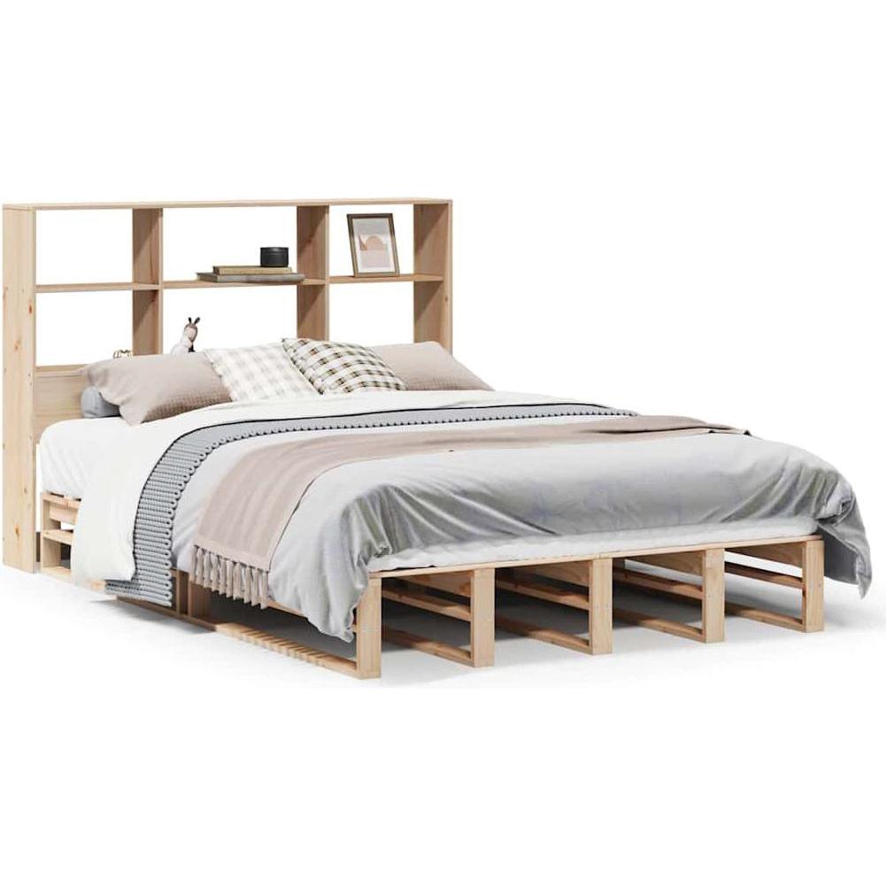 VidaXL, Bett, Bett mit Regal ohne Matratze (140 x 190 cm)