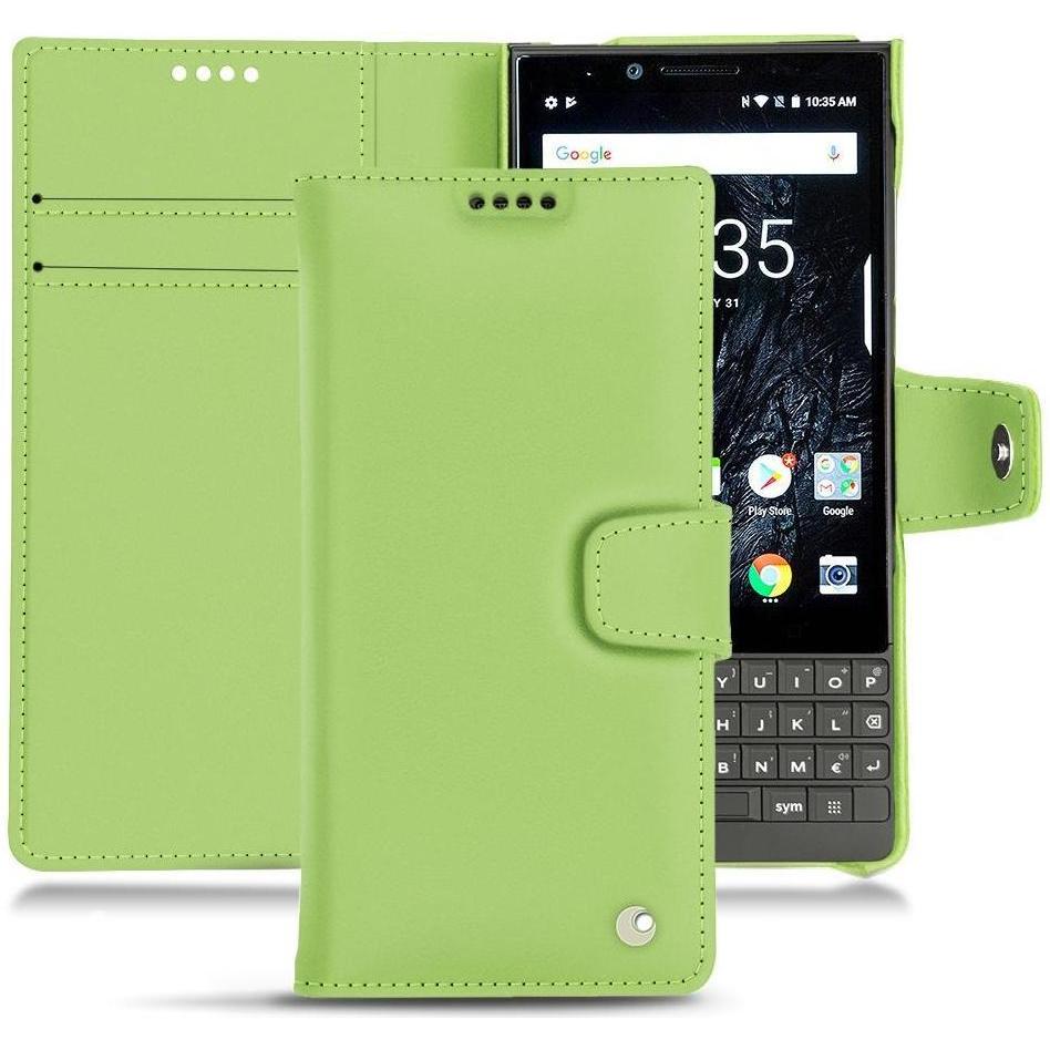 Thumbnail - Noreve Lederschutzhülle Wallet (Blackberry KEY2), Smartphone Hülle, Grün