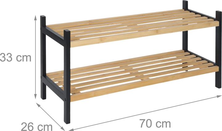 Actual product image Relaxdays Schuhregal Bambus 2 Ebenen