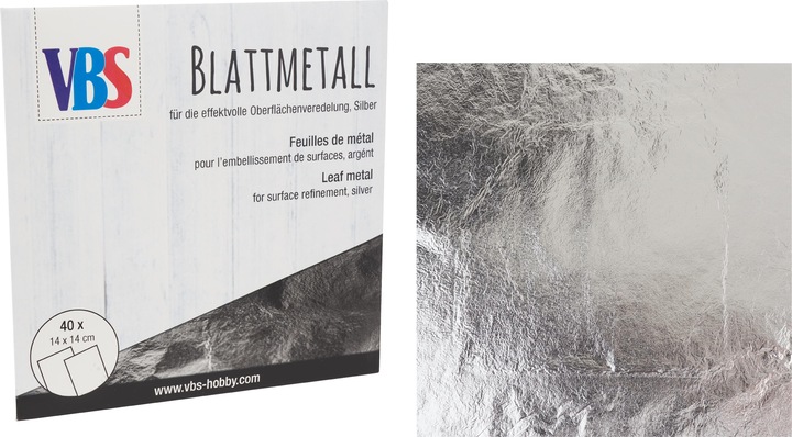 Produktbild VBS XXL Blattmetall, 14 x 14 cm, 40 Blatt