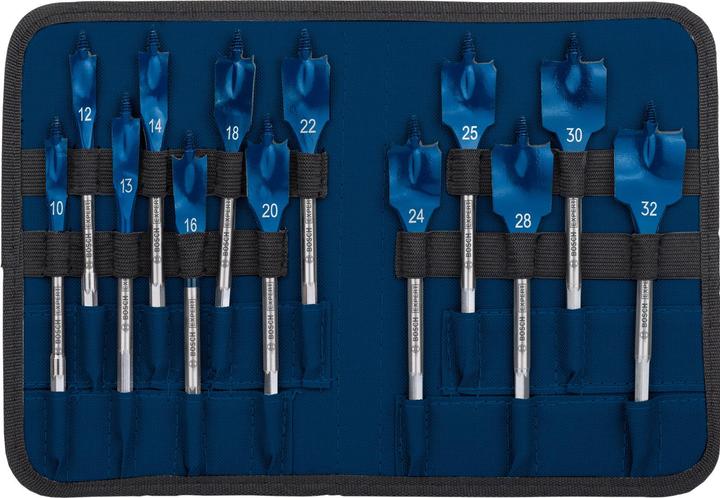 Actual product image Bosch Professional Zubehör EXPERT Self Cut Speed flat milling bit set, 10/12/13/14/16/18/20/22/24/25/28/30/32 mm, 13 pcs. (10, 12, 13, 14, 16, 18, 20, 22, 24, 25, 28, 30, 32 millimetres)