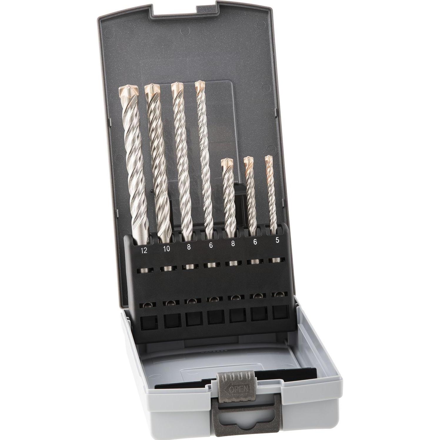 Alpen, Bohrereinsatz, Hammerbohrersatz FORCE X 7-tlg.X SDS-plus Ku.-Box (5/110, 6/110, 8/110, 10/160, 8/160, 6/160, 12 x...