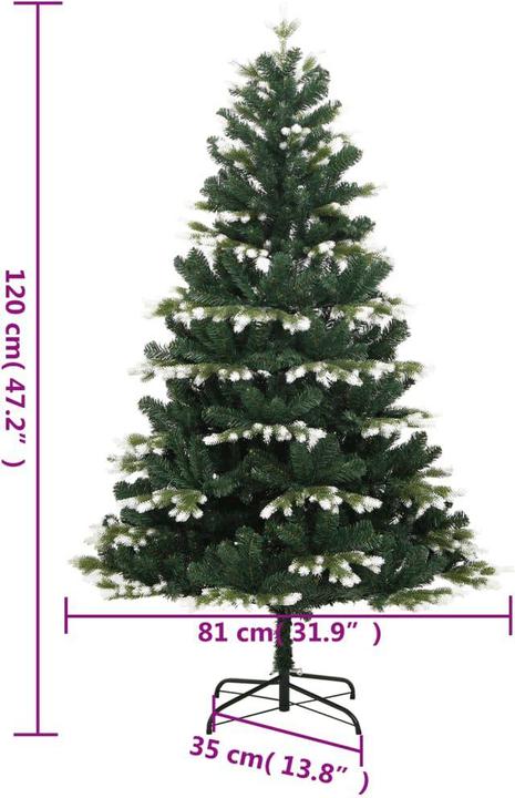 Produktbild vidaXL künstlicher klappbarer Weihnachtsbaum (120 cm)