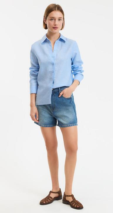 Actual product image La Redoute Collections High Waist Jean Shorts (Frequency band 38 (2600 MHz))