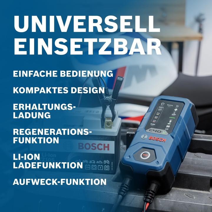 Actual product image Bosch Automotive C40-LI charger (5 A)