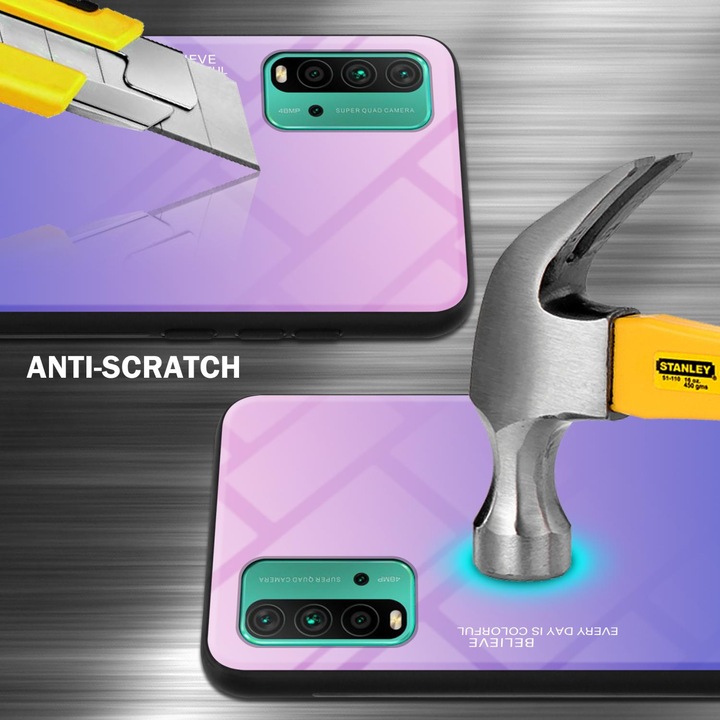 Productafbeelding Cadorabo TPU 2 Kleuren Glazen Hoesje (Xiaomi Redmi 9T, Xiaomi Poco M3)