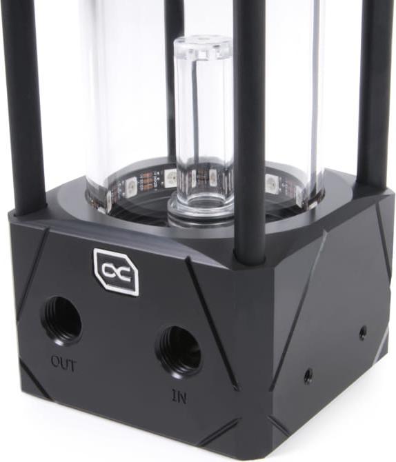 Actual product image Alphacool PUM Aurora D5 Acetal/Glass Ice Bucket - 150mm with D5 VPP655 PWM Pump
