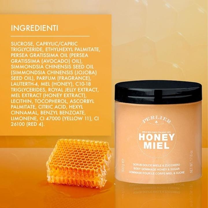 Actual product image Perlier Honey Body Scrub Sweet Honey and Sugar Body Scrub 500g - Made in Italy (500 ml)
