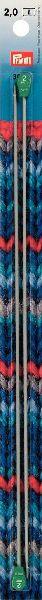 Produktbild Prym Stricknadeln 2.0 mm, Alu, 2 Stück, Grau