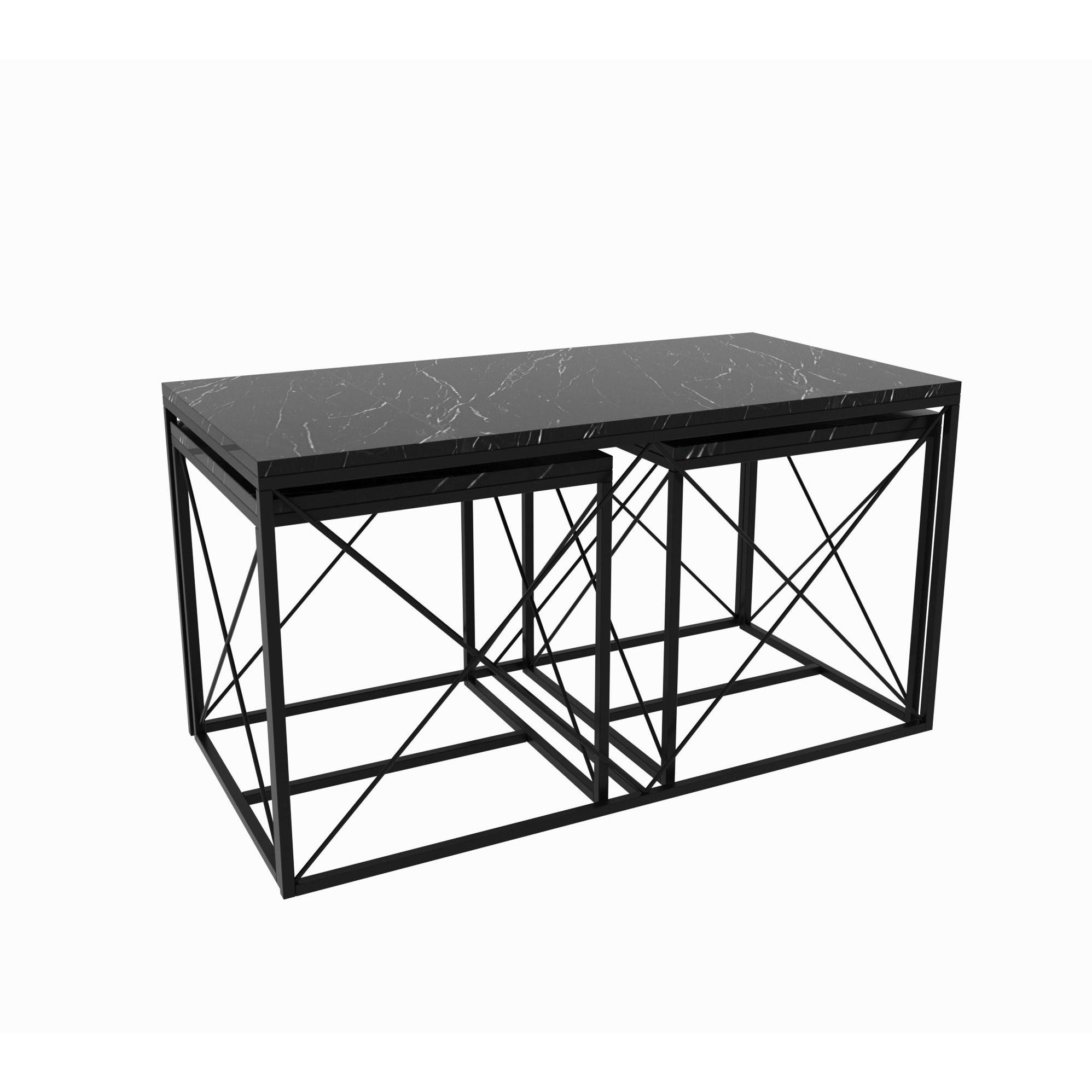 Thumbnail - Hanah Home, Couchtisch + Beistelltisch, Defne Coffee Table Set (100 x 52 x 50 cm)