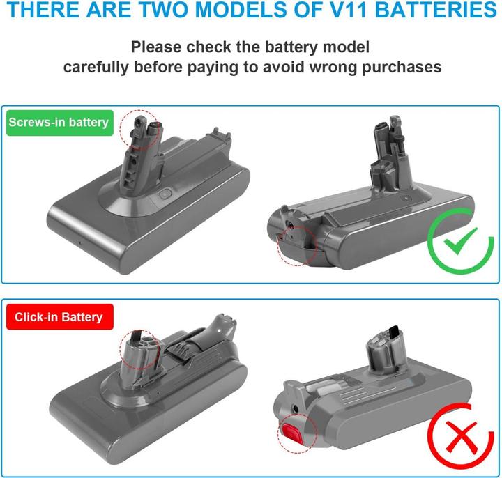 Actual product image Acconic Battery for Dyson V11 Absolute V11 Complete V11 Fluffy 970343-05