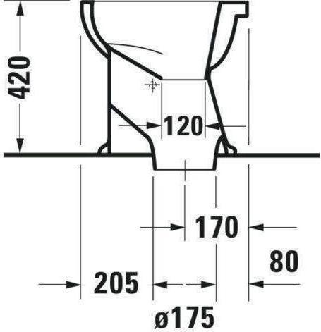 Image du produit Duravit WC sec blanc vertical pour fermeture de la porte 018001 00