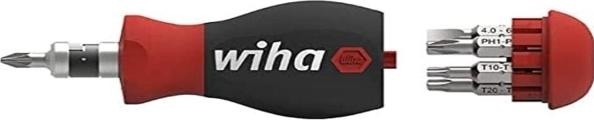 Productafbeelding Wiha Schroevendraaier met Bit Magazine Stubby (Schroeven met sleufkop, Inbus, Torx (TX), Kruisvormig PZ, Phillipps kruissleuf (PH))