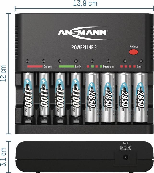 Image du produit Ansmann Ligne électrique 8 (1 pcs, AAA, AA, Chargeurs sans batterie)