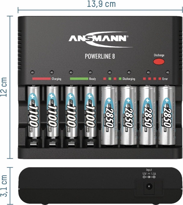 Actual product image Ansmann Powerline 8 (1 pcs., AAA, AA, Chargers without battery)