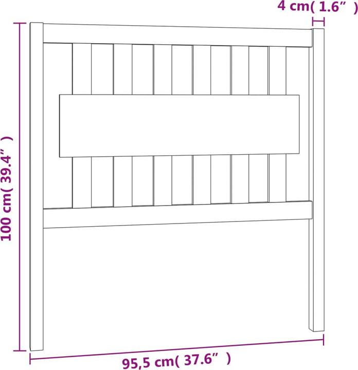 Image du produit vidaXL Kopfteil (95 x 5 x 100 cm)