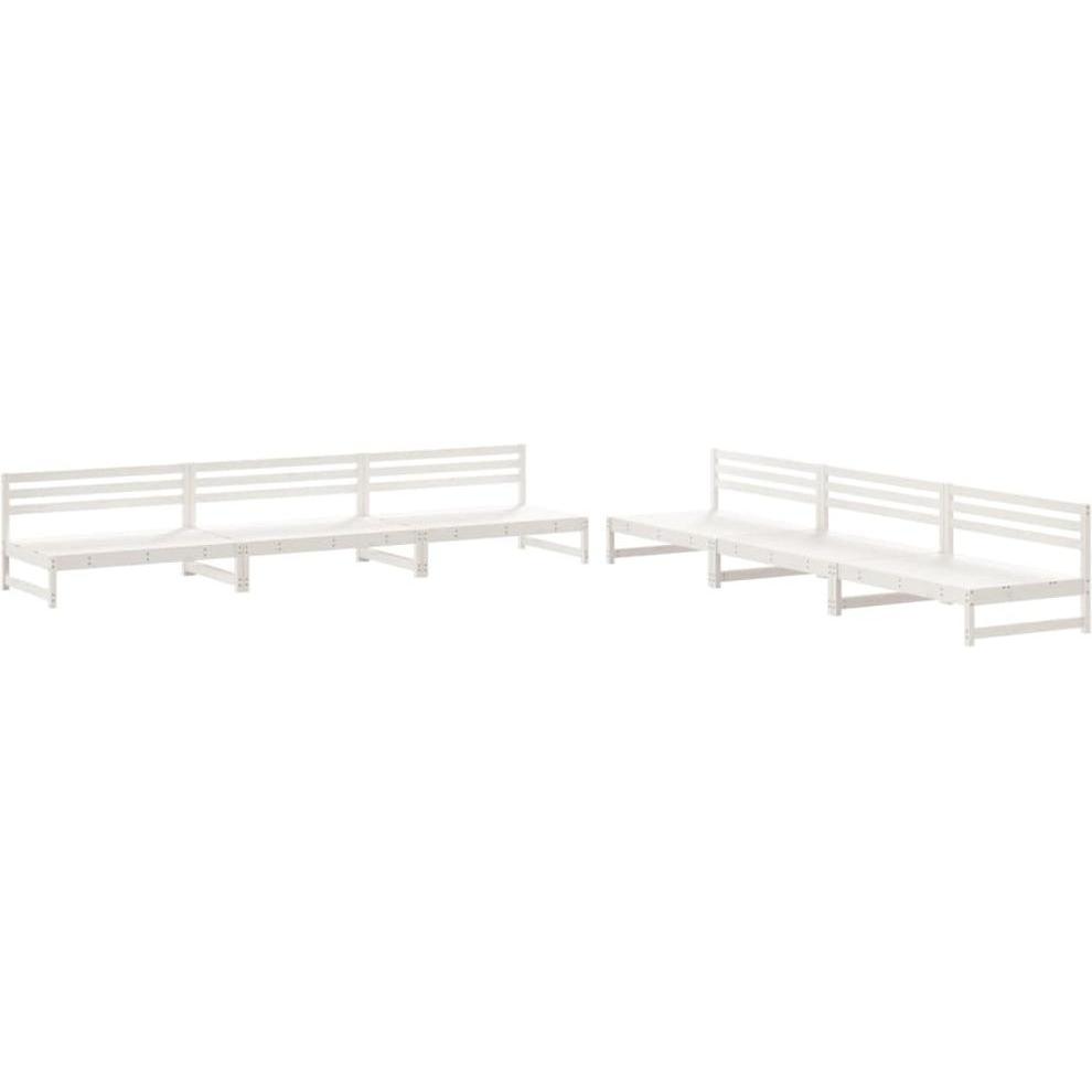 VidaXL, Gartenlounge, 6-tlg. Garten-Lounge-Set Weiss Massivholz Kiefer,Farbe