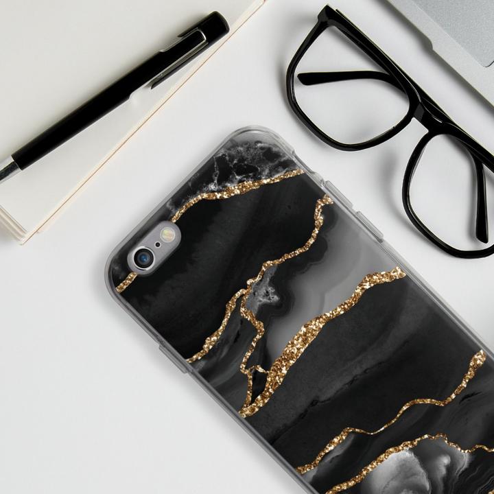 Produktbild DeinDesign Silikon Hülle für Apple iPhone 6 Handyhülle Case Smartphone Schutzhülle Glitzer Look Marmor Muster (Apple iPhone 6)