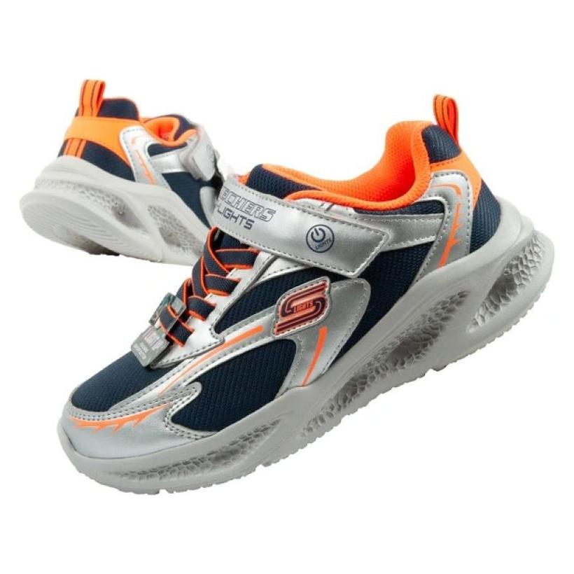 Skechers, Jongens, Sneakers, Glow Strider Led Children's Sports Shoes For Boys Silver, Oranje, Grijs, Zilver, (32)