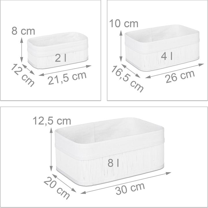Actual product image Relaxdays Bathroom Storage Basket Set (3 x, 30 x 20 x 12.5 cm)