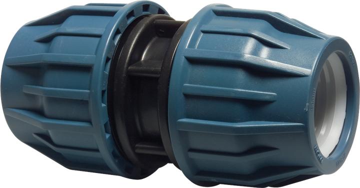 Jason Kupplung PP 75 mm Klemm 16bar Schwarz/Blau DVGW/KIWA/WRAS/SVGW