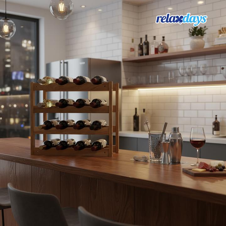 Actual product image Relaxdays winerack (16 bottles, 42 x 21 x 38 cm)