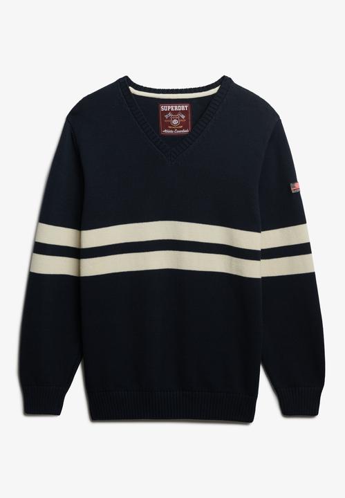 Produktbild Superdry Oversize gestreifter V-Ausschnitt Pullover Damen (L)