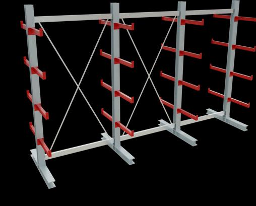 Immagine prodotto Schulte Lagertechnik K 3000 scaffale cantilever completo 4 montanti - 2 lati