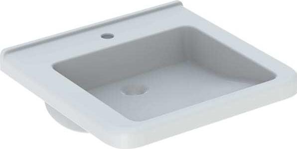 Produktbild Geberit Renova Nr. 1 Comfort Waschtisch, unterfahrbar, 550x525 mm, mit Hahnloch, ohne Überlauf, wei (525 mm, 550 mm)