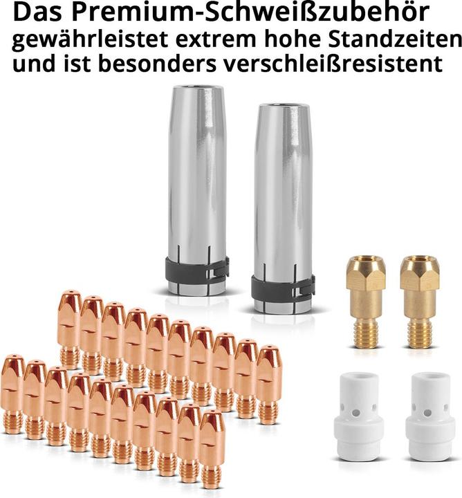 Immagine prodotto Stahlwerk Set di parti di usura MIG MAG 26 pezzi AK36 MB36 Accessori per torce di saldatura