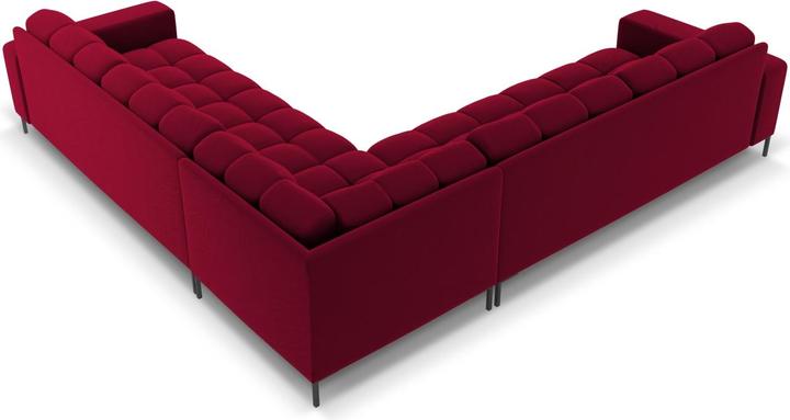Actual product image Cosmopolitan Design Velvet Symmetrical Corner Sofa, "Bali", 6 Seats, Red, 256x256x75 Made in Europe (Corner sofa)