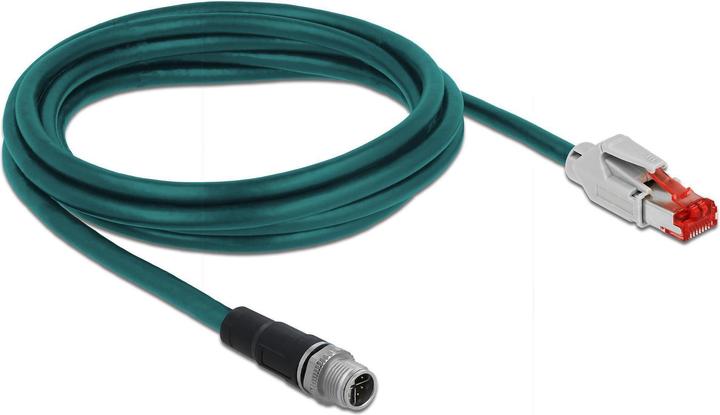 Actual product image Delock Patch cable 8 pin M12-X (M) to RJ-45 (S) (SF/UTP, CAT5e, 2 m)