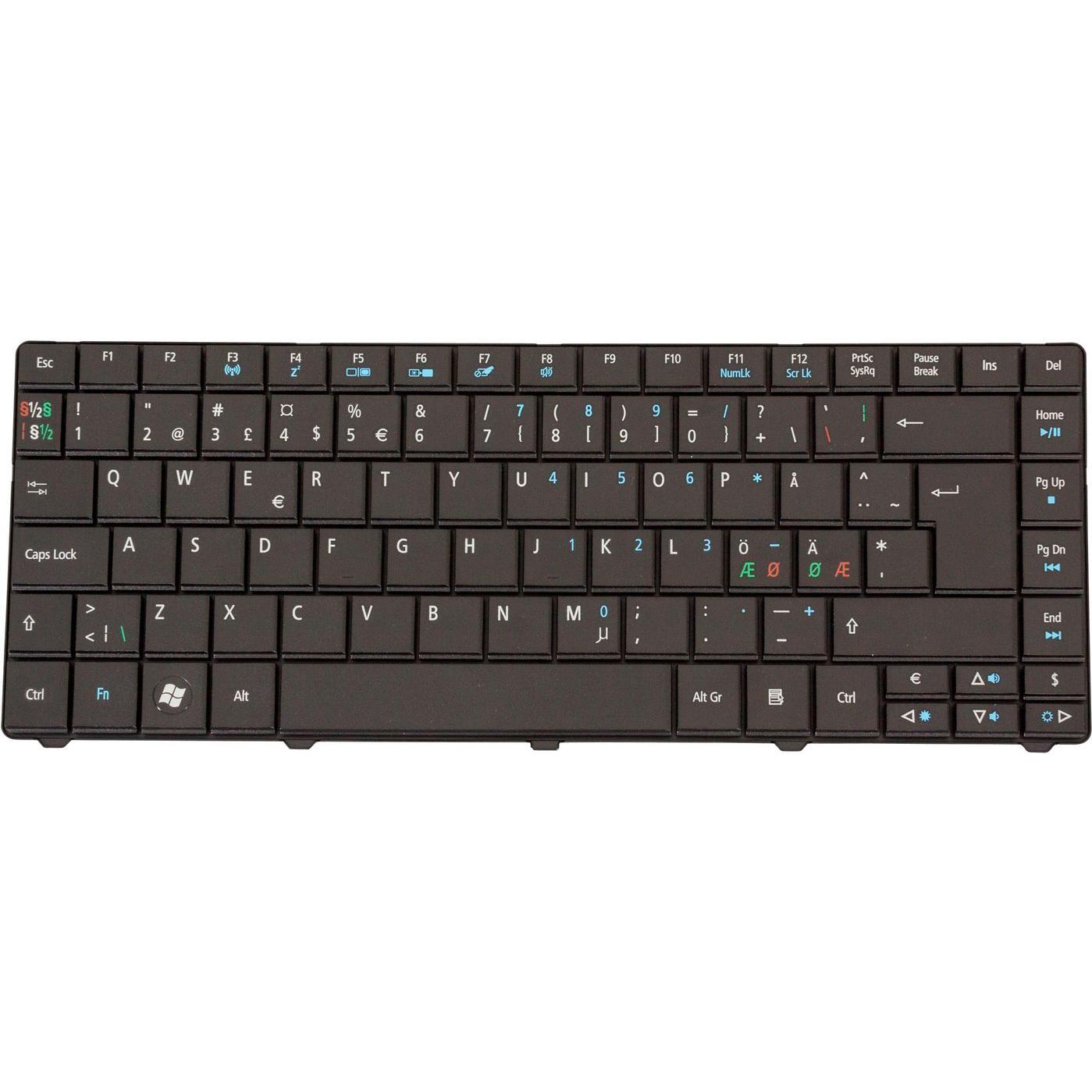 Acer Keyboard (NORDIC), Notebook Ersatzteile, Schwarz