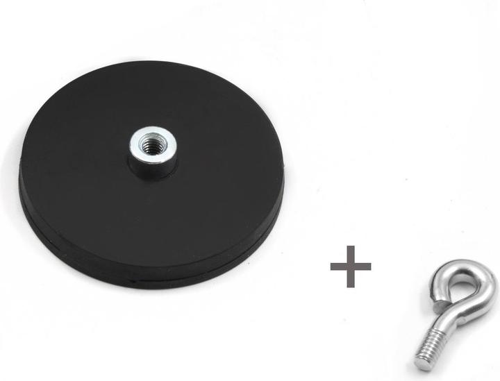 Produktbild Supermagnete Magnetsystem gummiert mit Öse (1x)