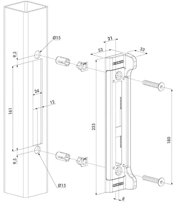 Image du produit Locinox G+AMMAog-che +AMMAoA- encastrer pour serrures +AMMAoA- mortaiser (1 pcs)