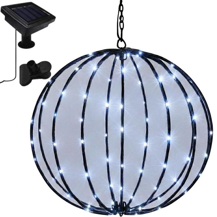 Image du produit Saska Garden Lampa Solarna Wisząca Kula 30cm 120 LED Zimny Biały (IP44)