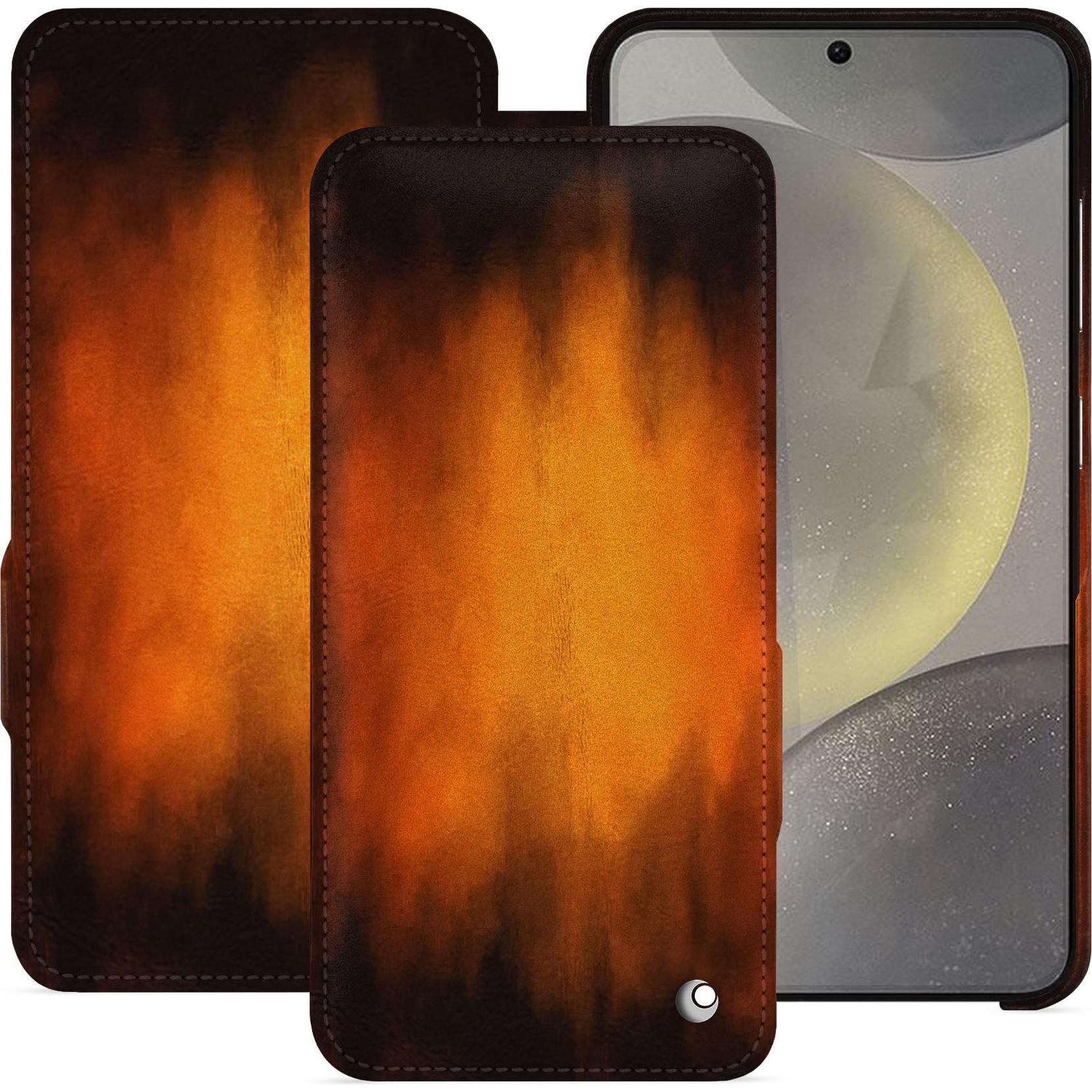 Thumbnail - Noreve Lederschutzhülle horizontal (Samsung Galaxy S24), Smartphone Hülle, Violett