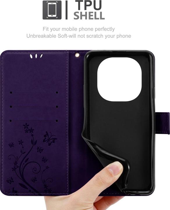 Produktbild Cadorabo Hülle für Xiaomi RedMi Note 14 Pro 5G mit Blumen Muster (Xiaomi Redmi Note 14 Pro 5G)