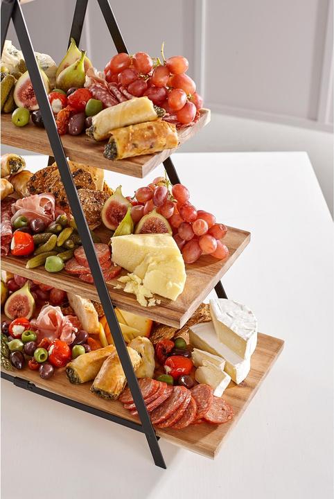 Actual product image Ladelle Acacia Wood Serving Tower Serve & Share