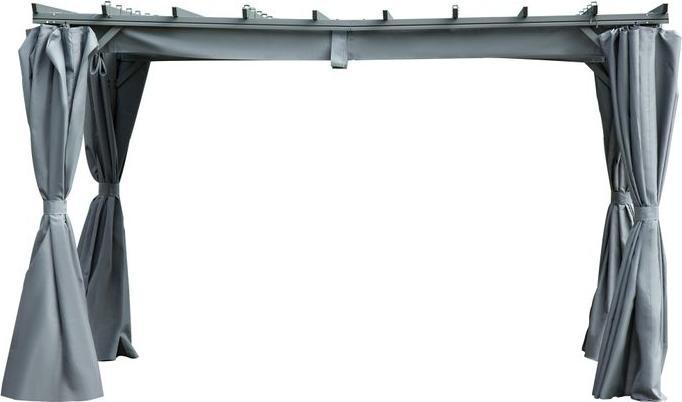 Actual product image Swisshandel24 Pergola gazebo with adjustable fabric roof polyester steel grey 3.6 x 3 x 2.27 m (300 cm, 360 cm)