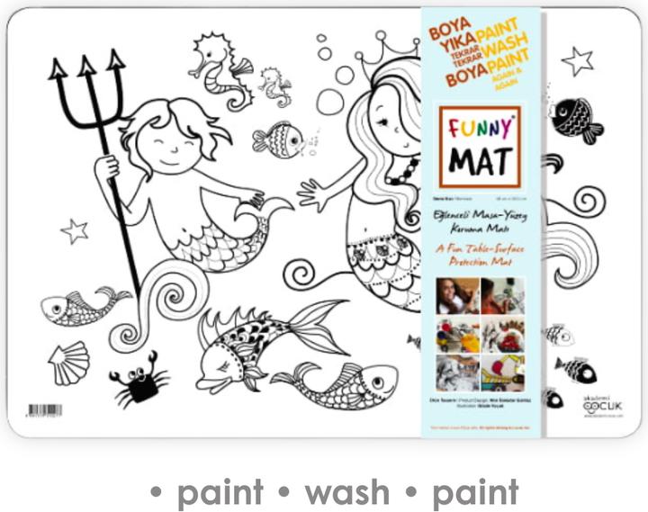 Actual product image Funny Mat Reusable Painting Mat MERMAID