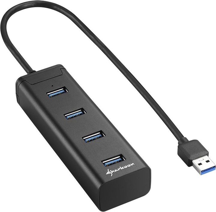 Sharkoon Aluminium slag (USB-A, 4 Havens)
