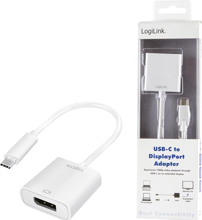 Produktbild LogiLink USB Typ-C zu (DP, 14 cm)