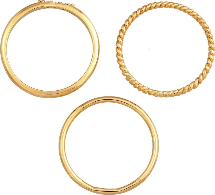 Image du produit Elli Bague en ruban, bague en cristal, ensemble de bagues (54, Argent 925)