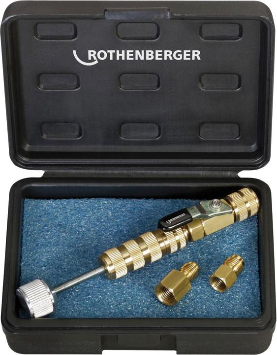 Rothenberger Schraderventil-Werkzeug 1/4" + 5/16", Ventilwechsel im Betrieb, für R410A und R32