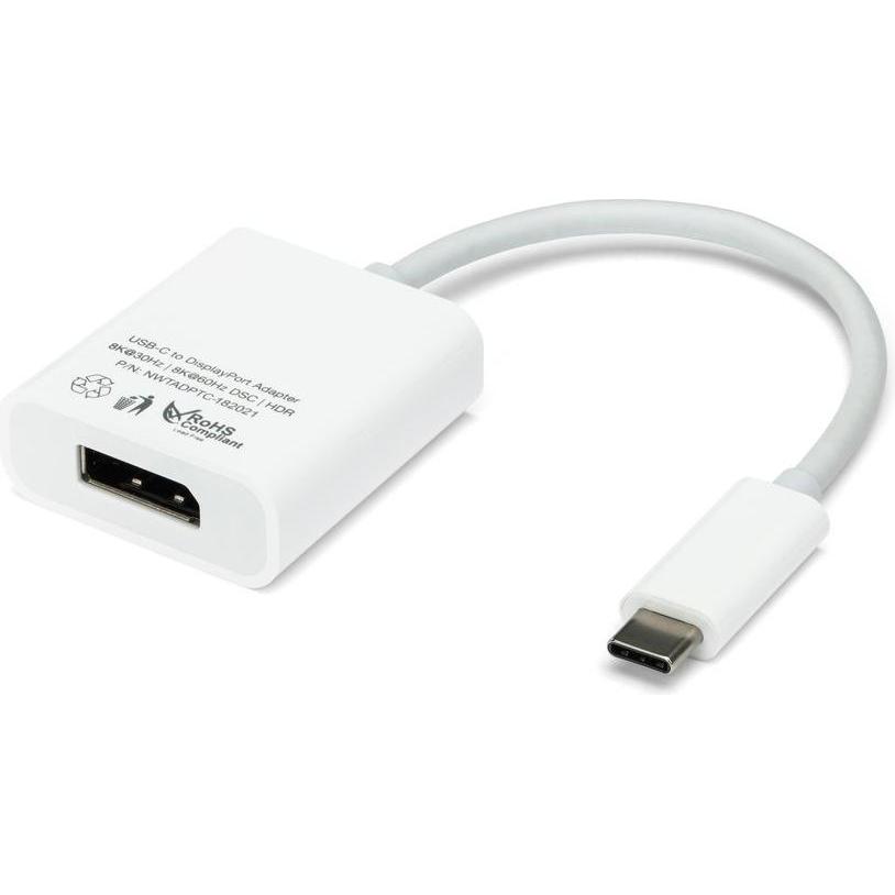 OWC Display da USB-C a DisplayPort 8K (USB-C, 10.80 cm), Adattatore dati + video, Bianco
