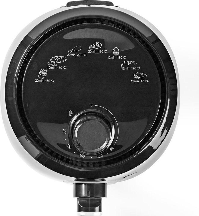 Actual product image Nedis Hot Air Fryer | 2.4 l | Timer: 30 min | Analogue | Aluminium / Black