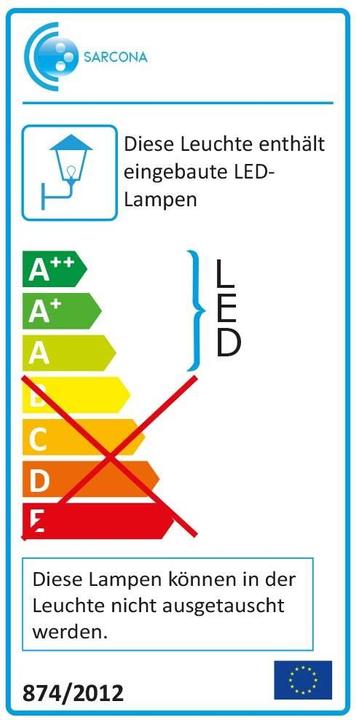 Energie-Label Grafner LED Aluminium Wandlampe