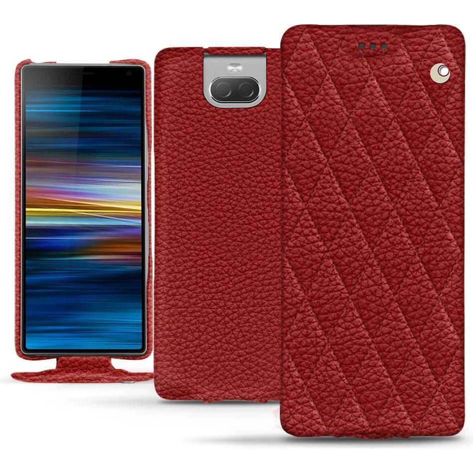 Noreve Lederschutzhülle vertikal (Sony Xperia 10 Plus), Smartphone Hülle, Rot