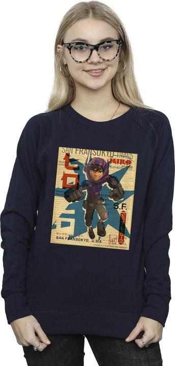 Immagine prodotto Disney Big Hero 6 Baymax Hiro Newspaper Felpa Donna (XXL)